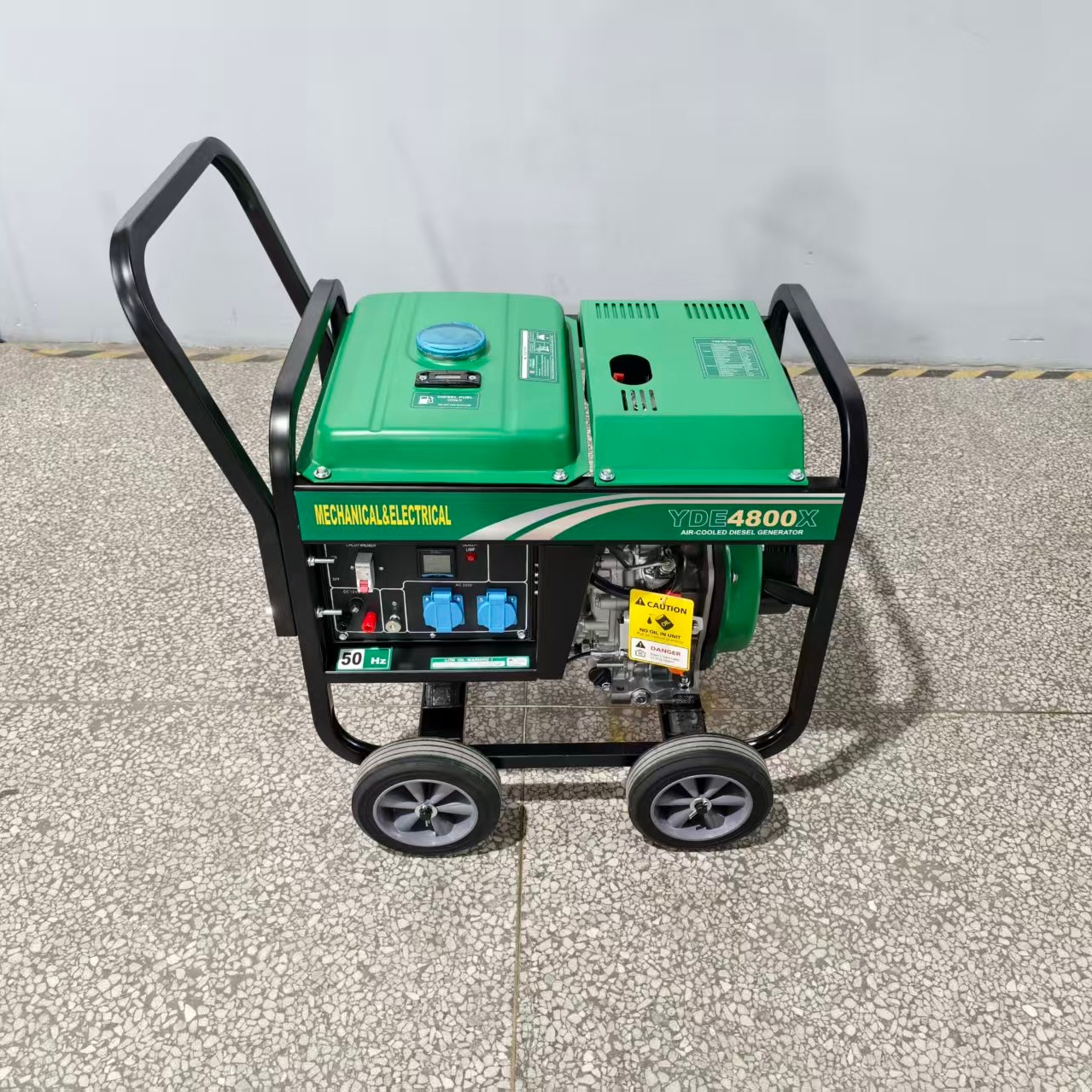 3 kW Portable Open-Frame Diesel Generator with Wheels & Handrails