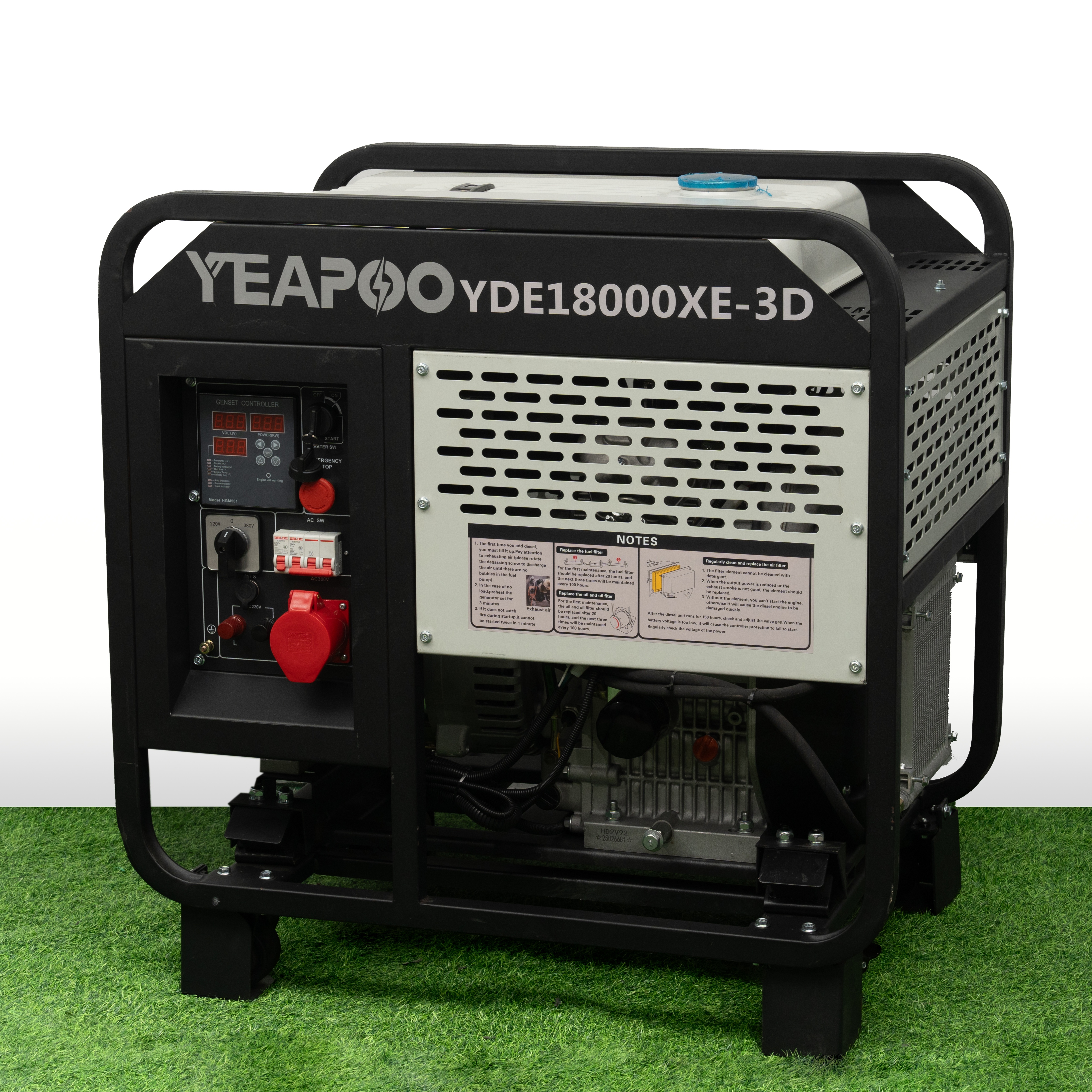 15kW Open-Frame V-Twin Diesel Generator
