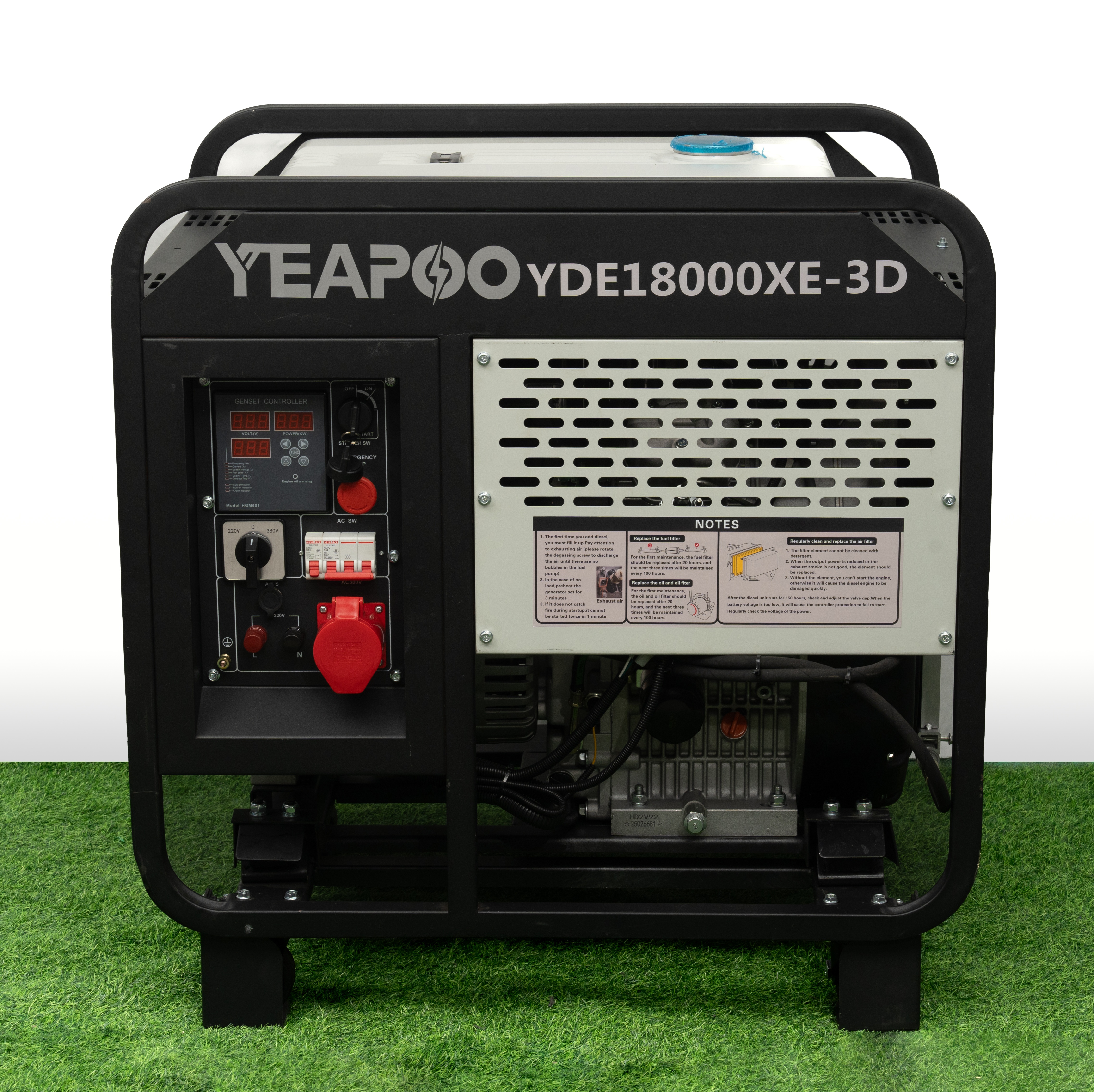 15kW 2 cylinder Open Frame Diesel Generator V Twin